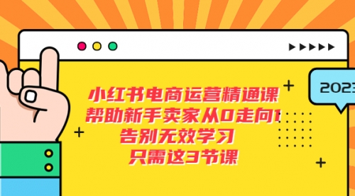 小红书电商·运营精通课，帮助新手卖家从0走向1 告别无效学习（7节视频课）-冉兴资源网