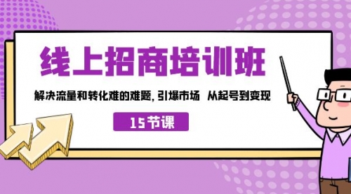线上·招商培训班，解决流量和转化难的难题-冉兴资源网
