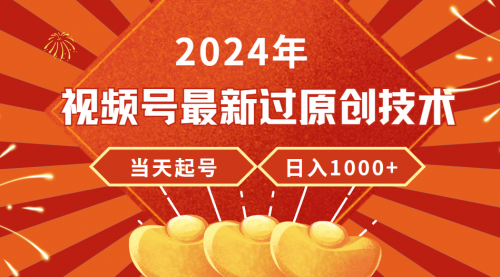 2024年视频号最新过原创技术，当天起号，收入稳定，日入1000+-冉兴资源网