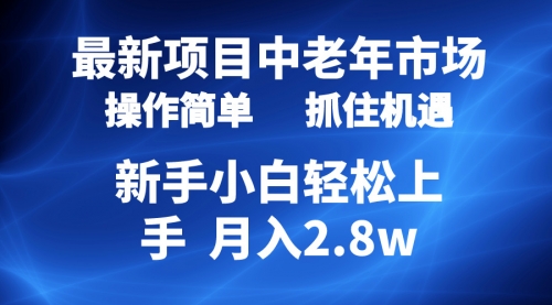 2024最新项目，中老年市场，起号简单，7条作品涨粉4000+，单月变现2.8w-冉兴资源网