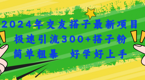 2024年交友搭子最新项目，极速引流300+搭子粉-冉兴资源网